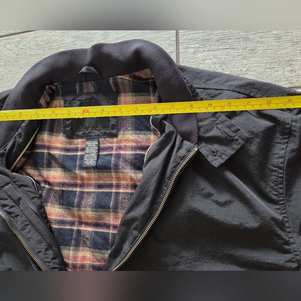 Covington Harrington Plaid Lined Zip Up Bomber Jacket Men XL Black Vintage Retro - Picture 10 of 13